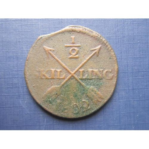 Монета 1/2 пол скиллинга Швеция 1802 Густав IV Адольф