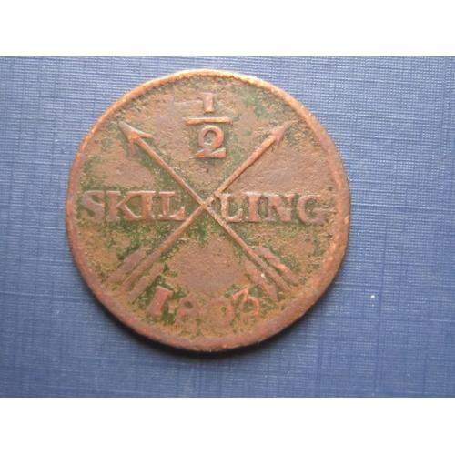 Монета 1/2 пол скиллинга Швеция 1803 Густав IV Адольф