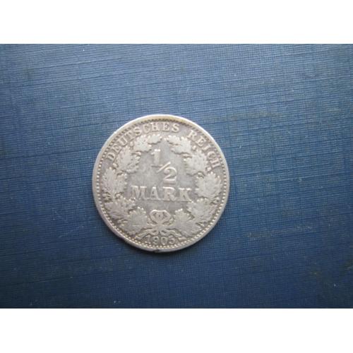 Монета 1/2 половина марки Німеччина імперія 1905 А срібло