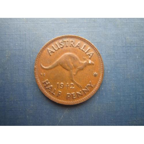 Монета 1/2 половина пенни Австралия 1942 фауна кенгуру