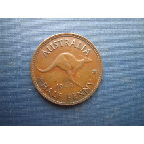 Монета 1/2 половина пенни Австралия 1948 фауна кенгуру