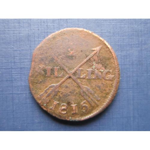 Монета 1/2 скиллинга Швеция 1815 Карл XIII