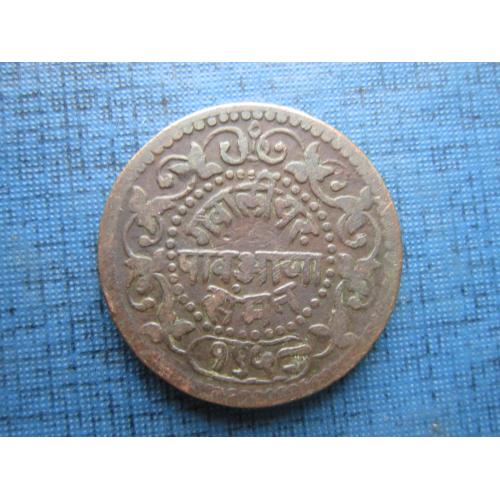 Монета 1/4 анна Гвалиор Индия 1901 Мадхо-Рао