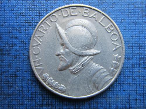Монета 1/4 бальбоа Панама 1980