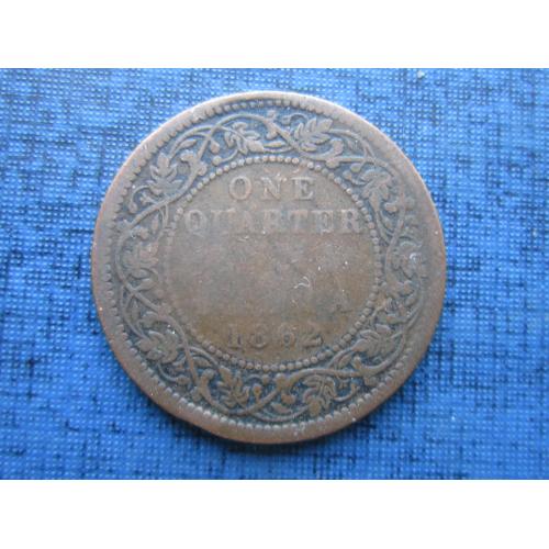 Монета 1/4 четверть анна Индия Британская 1862