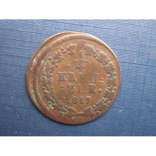 Монета 1/4 крейцера Германия Нассау 1817 нечастая состояние