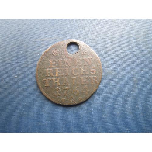 Монета 1/6 рейхсталлера Прусія Німеччина 1764 А Берлін з отвором рідкісна