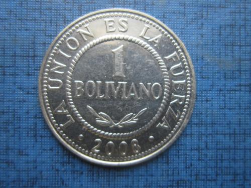 Монета 1 боливано Боливия 2008