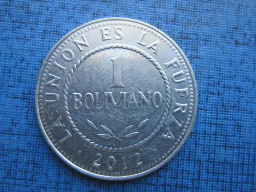 Монета 1 боливано Боливия 2012