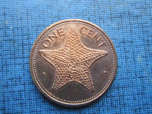 Монета 1 цент Багамские острова 1990 фауна морская звезда