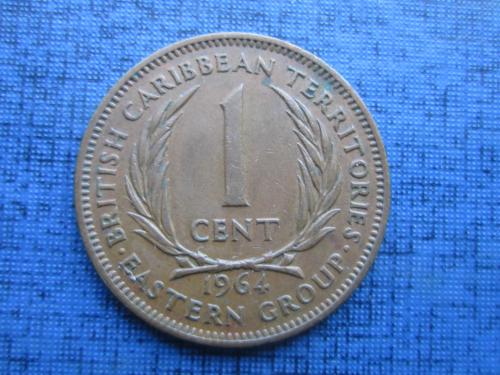 Монета 1 цент Британские Восточно-Карибские Территории 1964