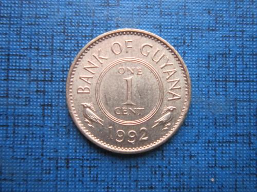 Монета 1 цент Гайана 1992 фауна птицы