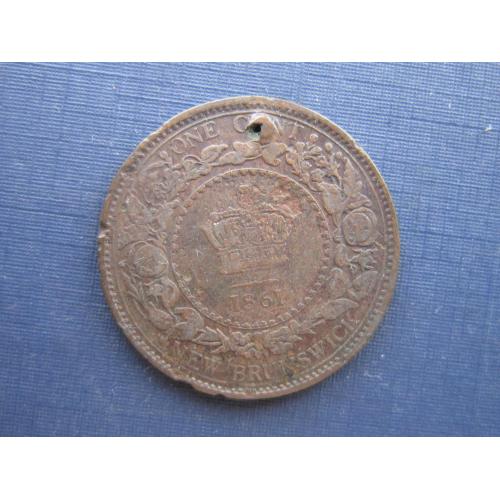 Монета 1 цент Канада 1861 Нью Брансвик Виктория
