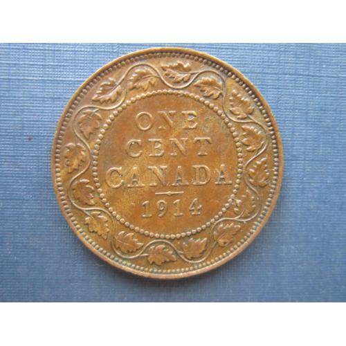 Монета 1 цент Канада 1914 состояние