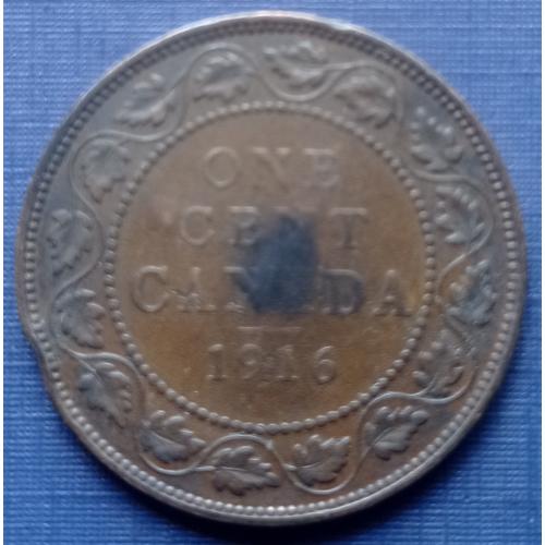 Монета 1 цент Канада 1916