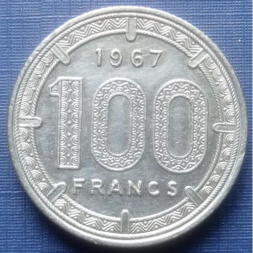 Монета 100 франков Экваториальная Африка 1967 фауна антилопы