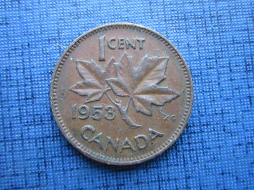 Монета 1 цент Канада 1953