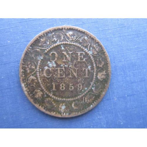 Монета 1 цент Канада 1859 Виктория нечастая