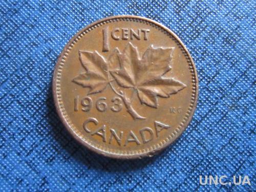 Монета 1 цент Канада 1963
