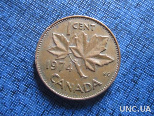 Монета 1 цент Канада 1974
