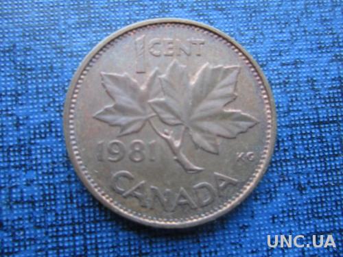 монета 1 цент Канада 1981
