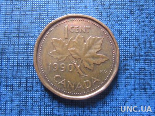 Монета 1 цент Канада 1990
