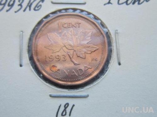 монета 1 цент Канада 1993
