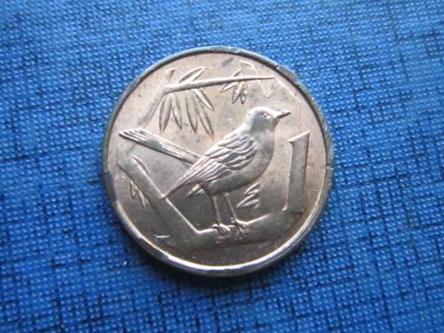 Монета 1 цент Каймановы острова 1972 фауна птица