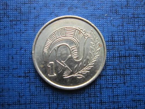 Монета 1 цент Кипр 1993 фауна птица