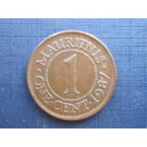 Монета 1 цент Маврикий 1987 нечастая