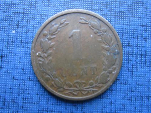 Монета 1 цент Нидерланды 1884
