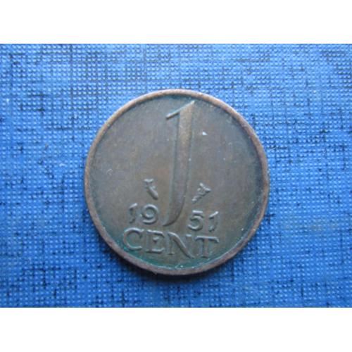 Монета 1 цент Нидерланды 1951