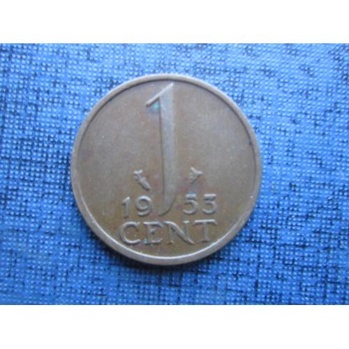 Монета 1 цент Нидерланды 1953
