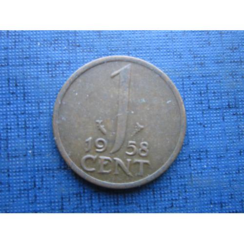 Монета 1 цент Нидерланды 1958
