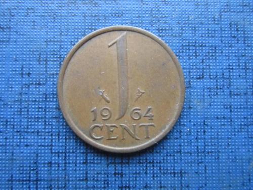 Монета 1 цент Нидерланды 1964