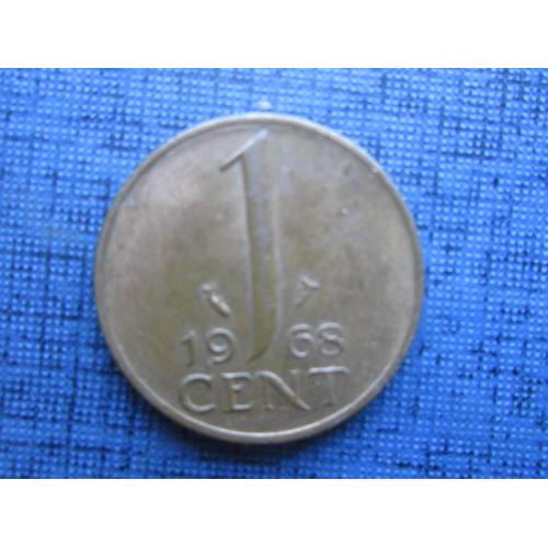 Монета 1 цент Нидерланды 1968