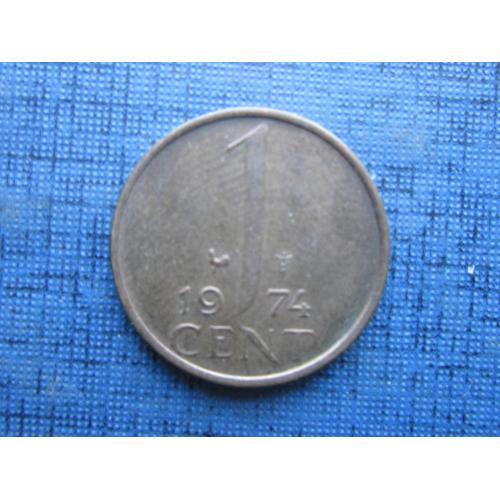 Монета 1 цент Нидерланды 1974