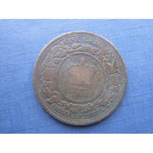 Монета 1 цент Новая Скотия Канада 1861 Виктория
