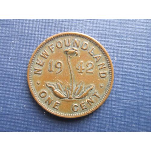 Монета 1 цент Ньюфаундленд 1942