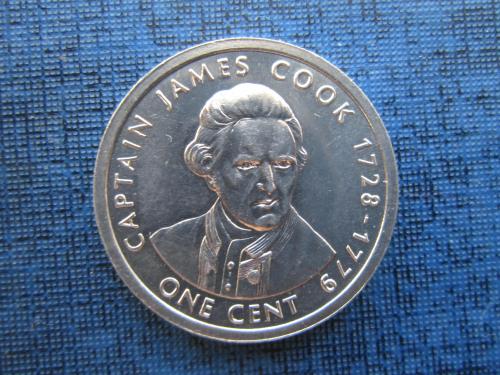 Монета 1 цент Остова Кука 2003 флот капитан Джеймс Кук UNC