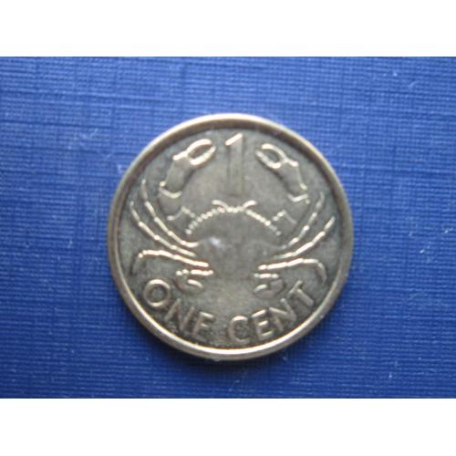 Монета 1 цент Сейшельские острова 2004 фауна краб