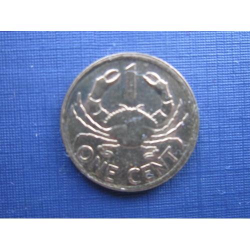 Монета 1 цент Сейшельские острова 2012 фауна краб