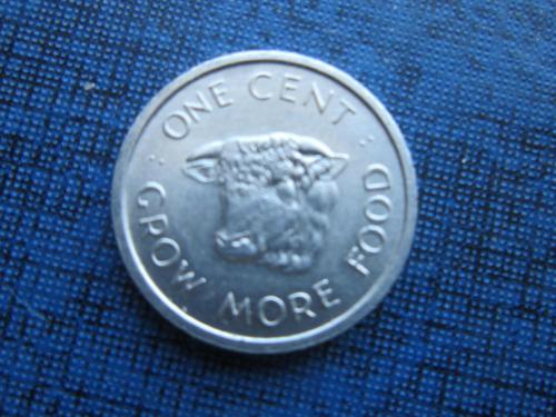Монета 1 цент Сейшельские острова Сейшелы 1972 ФАО фауна корова бык состояние
