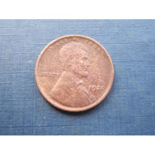 Монета 1 цент США 1920 Линкольн пшеничный