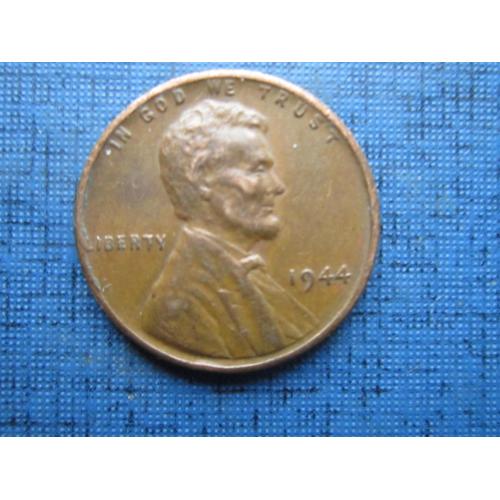 Монета 1 цент США 1944 Линкольн пшеничный