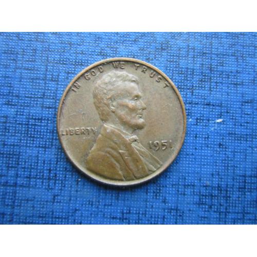 Монета 1 цент США 1951