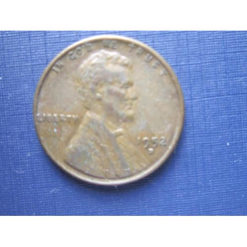 Монета 1 цент США 1952-D Линкольн пшеничный