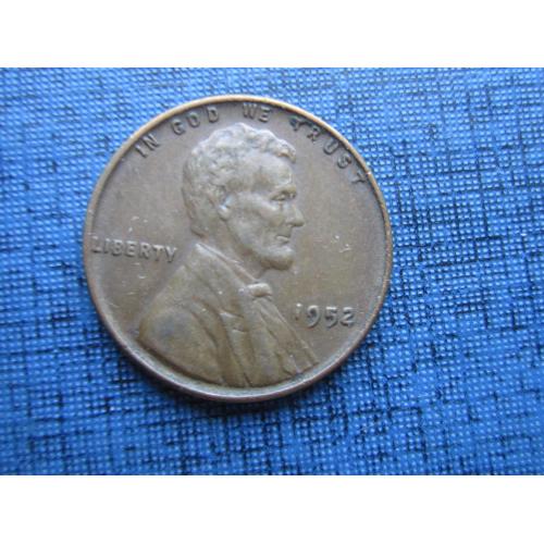 Монета 1 цент США 1952