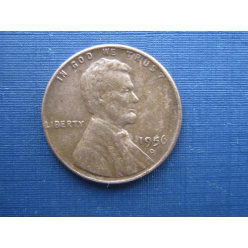 Монета 1 цент США 1956 D Линкольн пшеничный