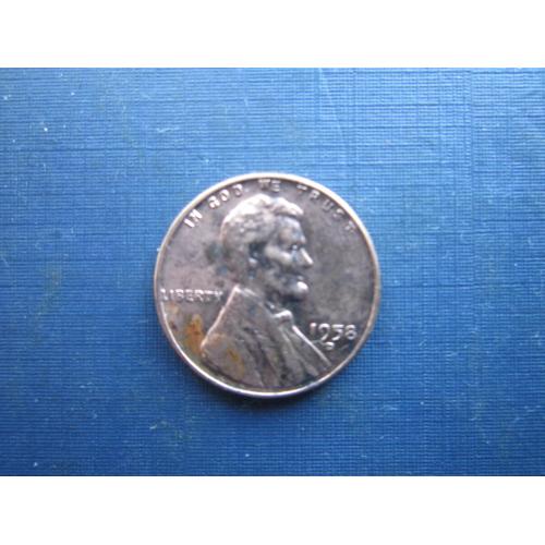 Монета 1 цент США 1958 D Лінкольн пшеничний